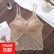 【貼身溫柔 自在呼吸】吊帶背心女帶胸墊免穿文胸一體式美背 肉色 均碼