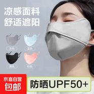 【全臉?lè )雷o】護眼角防風(fēng)口罩戶(hù)外春秋純色開(kāi)口透氣面罩素顏神器 【冰絲防曬款】灰色-1只裝