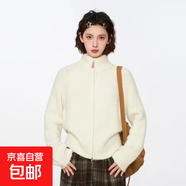 藍(lán)色蝴蝶結(jié)毛衣外套女春秋季加厚寬松慵懶風(fēng)2025新款針織開(kāi)衫上衣 白色 S