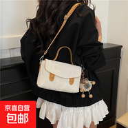 CM高級感包包女包洋氣劍橋包輕奢斜挎單肩包生日禮物送女友老婆 白色帶掛件