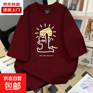 【重磅260G純棉】簡約時尚可愛純色休閑打底衫美式短袖T恤TLAB 黑色 【老鼠與奶酪】K01 M 【重磅260G純棉】