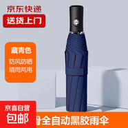 【全網(wǎng)爆款】手動(dòng)UV折疊雨傘男女晴雨傘兩用防曬遮陽(yáng)黑膠傘 【自動(dòng)款】藏青UV