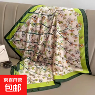 時(shí)尚簡(jiǎn)約70cm方巾仿真絲職業(yè)領(lǐng)巾女新款裝飾小披肩圍巾高級感絲巾 春意濃