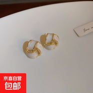 銀針?lè )ㄊ交ǘ鋹?ài)心珍珠耳釘優(yōu)雅高級感復古耳環(huán)小眾氣質(zhì)新款耳飾女 61#銀針-幾何（真金電鍍）