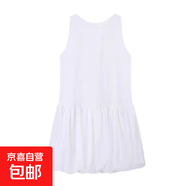 花苞無袖連衣裙女2025年韓系ins風(fēng)赫本小黑裙寬松顯瘦背心A字短裙 白色 M 【建議100-110斤】