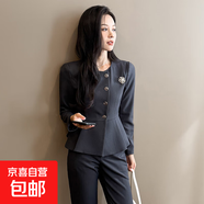 空姐制服高端職業(yè)氣質(zhì)通勤正裝女西裝大學(xué)生面試套裝美容師工作服 灰色（單件外套） S (建議體重90斤以下)