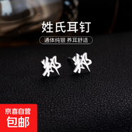 百家姓耳釘S925銀小眾設計感姓氏耳環(huán)男女學(xué)生時(shí)尚潮2025年新款潮 Z【鄭】 925銀
