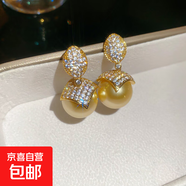 18K真金電鍍銀針?shù)喪銠壵渲槎旐n國百搭耳環(huán)輕奢高級感耳飾女 銀針-金色（18K真金電鍍）