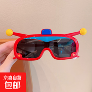 兒童卡通可愛(ài)遮光眼鏡男童女童蝙蝠俠防曬太陽(yáng)鏡寶寶潮玩墨鏡玩具 紅色飛機俠偏光鏡
