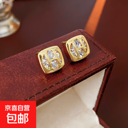 銀針不規則珍珠復古耳環(huán)小眾設計感法式耳釘耳墜時(shí)尚氣質(zhì)耳飾批發(fā) 136#銀針-金色