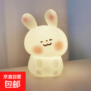 卡通小夜燈房間可愛(ài)少女心氛圍燈生日禮物送女孩子兒童發(fā)光小玩具 腮紅兔/小號 配3顆電池