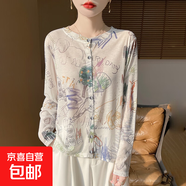 2025春夏圓領(lǐng)針織開衫女新款外搭空調(diào)衫毛衣外套/RWM14-X 涂鴉覺醒 2XL 135-150斤