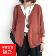 網(wǎng)紅針織開衫女士內(nèi)搭毛衣短外套春秋季2025年新爆款女裝短款上衣 487磚紅 XL 【建議120斤-135斤】
