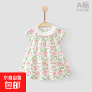 女童連衣裙夏季薄款純棉網(wǎng)眼公主裙1-3歲寶寶A字裙可愛(ài)嬰兒碎花裙 花朵朵（7A抗菌） 100 建議18-24月24-28斤內穿