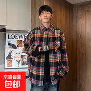 美式復古刺繡字母撞色格子襯衫男女長(cháng)袖情侶款寬松潮牌襯衣外套 JCF-C261彩色 （升級版高質(zhì)量款） L （建議105-120斤以?xún)龋?
                                         title=