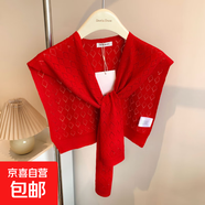坎肩夏季薄款針織小披肩女空調(diào)房外搭氣質(zhì)假領(lǐng)搭肩圍脖配裙子保暖 kj-006正紅