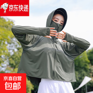 冰絲防曬衣女夏輕薄戶(hù)外騎行防紫外線(xiàn)防曬服涼感黑膠遮陽(yáng)披肩外套 涼感披肩防曬服綠色