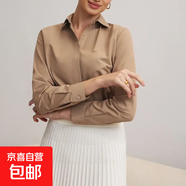 寒江琪2025新款襯衣設計感上衣百搭休閑長袖 卡其色 257# M （建議105-115斤）