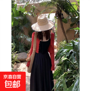 氣質(zhì)收腰顯瘦長(cháng)裙子夏季法式初戀感小白裙吊帶a字裙赫本風(fēng)小黑裙 黑色吊帶裙 XL