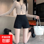 韓版西裝短褲女2025夏新款寬松高腰顯瘦矮小個(gè)子打底休閑a字熱褲 3175經(jīng)典黑【西裝面料】 S 推薦【85-95斤】