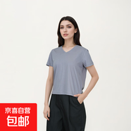 【阿瑪尼制造商】高端桑蠶絲短袖T恤女輕奢氣質(zhì)老錢風(fēng)LB-BN338 淺紫 XL 120-135斤