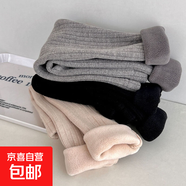 女童打底褲冬款2025新款韓版兒童裝加絨褲冬季加厚保暖褲子 黑色【單件】 90
