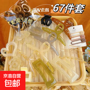 【送女友】超值多件套發(fā)夾亞克力發(fā)圈高馬尾山茶花心發(fā)飾 67件套-強烈推薦/