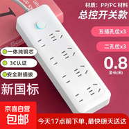 【京東物流】家用智能排插米用家用USB插座板插線(xiàn)板電源多功能開(kāi)關(guān)插排接線(xiàn)板插板 28孔【8插位 0.8米】