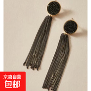 真金電鍍日韓幾何圓圈耳環(huán)氣質(zhì)簡(jiǎn)約百搭耳圈新款時(shí)尚通勤耳飾批發(fā) 10#銀針-黑色圓圈鏈條