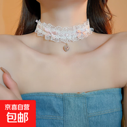 布藝網(wǎng)紗花朵飄帶項鏈網(wǎng)紅同款少女心頸鏈時(shí)尚甜美高級感項飾批發(fā) 47#項鏈-粉色-白色