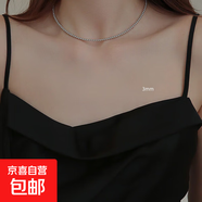 珍珠項鏈夏秋高級不掉色鉑金灰大顆手工串珠真多麻時(shí)尚復古鎖骨鏈 淺灰真多麻元寶扣珍珠項鏈-3mm