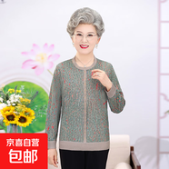 媽媽裝薄款針織衫中老年女套頭毛衣T恤上衣奶奶裝春秋圓領(lǐng)打底衫 綠色 3XL
