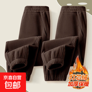 春秋冬百搭兒童燈芯絨休閑褲中大童加絨保暖棉褲童裝新款男童褲子 118-咖色【厚款】+咖色【厚款】 110