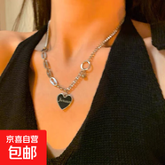 辣妹甜酷抽拉蝴蝶項(xiàng)鏈女一款四戴立體蝴蝶毛衣鏈設(shè)計(jì)感流蘇鎖骨鏈 黑字母桃心