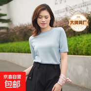 【阿瑪尼制造商】LP同款春夏氣質(zhì)純色針織衫女天絲打底針織衫 嫩蘭 L （110-125斤）