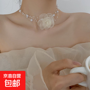 法式輕奢蝴蝶鑲鉆珍珠項鏈小眾氣質(zhì)鎖骨鏈百搭小清新高級感飾品女 9#項鏈-白色