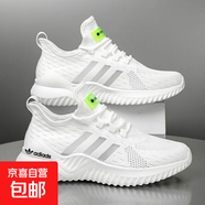 【大牌同款】大碼休閑運動(dòng)鞋網(wǎng)面透氣跑步鞋情侶特訓輕便減震鞋 白色 42
