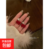 喜慶紅色絲絨蝴蝶結(jié)耳釘女耳環(huán)氣質(zhì)甜美花朵長(zhǎng)款流蘇耳飾耳墜秋冬 【款式五】