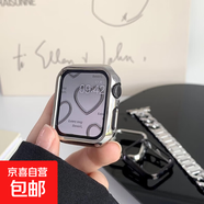 適用蘋果手表s98765保護(hù)殼ultra 2/1pc手表殼iwatch S6/5/4/S電鍍金屬色防摔表殼PC半包邊框78代SE SKU_1_銀色 電鍍邊框＜僅表殼＞ 適用:iwatch S3/2/1