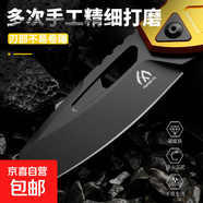 鋁合金手柄戶外折疊刀高硬度滾珠軸承生存防身釣魚隨身防身小刀 黑色