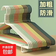 衣架成人加粗防滑加厚學(xué)生宿舍無(wú)痕掛衣架家用衣服晾衣架撐子衣掛 40cm平肩帶鉤（四季款） 2支裝（顏色隨機）