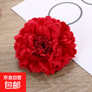 韓版牡丹花花朵胸花大花朵高檔布藝胸針花朵絕美配飾頭花多色可選 大紅色