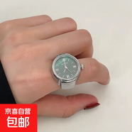 小綠表創意手指表手指手表會走時時鐘男女個性戒指手表微型 銀色