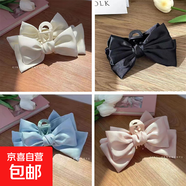 頭飾黑色大蝴蝶結抓夾發(fā)飾氣質(zhì)鯊魚(yú)夾子發(fā)夾女后腦勺彈簧 蝴蝶結抓夾4件套
