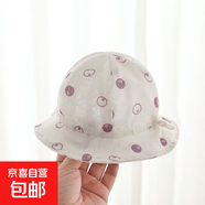 夏季新款太陽帽莫凡熊兒童防曬帽男孩女寶薄款春夏季嬰兒遮陽帽 紫色圓點(diǎn)太陽帽 33-40cm（建議0-3月