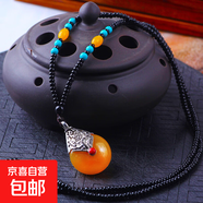 精品民族風(fēng)長(zhǎng)款串珠毛衣鏈仿蜜蠟吊墜同款飾品項(xiàng)鏈飾品 名族風(fēng)水滴毛衣鏈-312