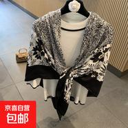 小格子亞麻圍巾女夏季2024新款防曬大方巾薄款絲巾空調房外搭披肩 mzf-060 130*130cm
