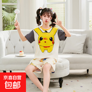 2025新款兒童睡衣夏季卡通短袖短褲薄款中大童少女孩家居服女 萌皮卡【女童短袖圓領(lǐng)套裝】 M 【M碼-建議身高150-160】
