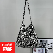 韓版ins風(fēng)燈芯絨碎花大容量單肩包 斑馬紋/ 均碼