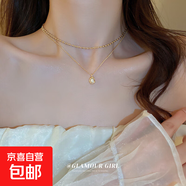 韓國氣質(zhì)愛(ài)心蝴蝶珍珠流蘇項鏈小眾時(shí)尚高級感鎖骨鏈百搭項飾批發(fā) 5#項鏈-金色珍珠豆豆（2件套）